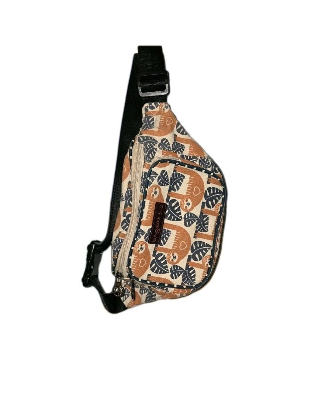 Sloth Pattern Bungalow 360 Belt Bag Beige